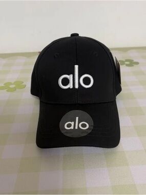 ALO Yoga Black Kids Logo Baseball Cap